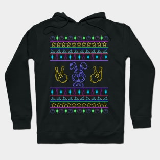 Glamrock Bowling Bunny Ugly Holiday Sweater Hoodie